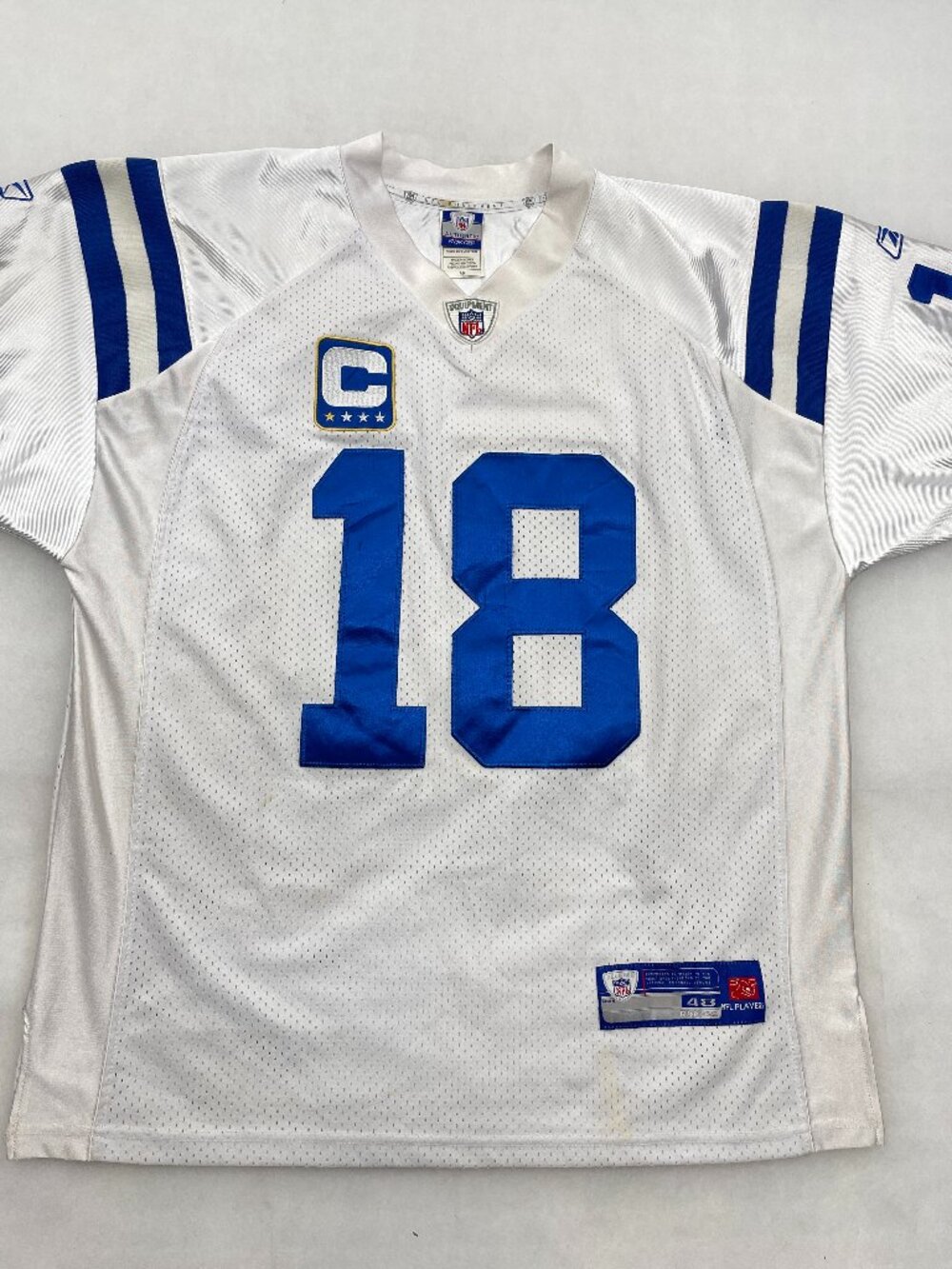 Reebok NFL Authentic Peyton Manning Colts Jersey Distressed Men's 48